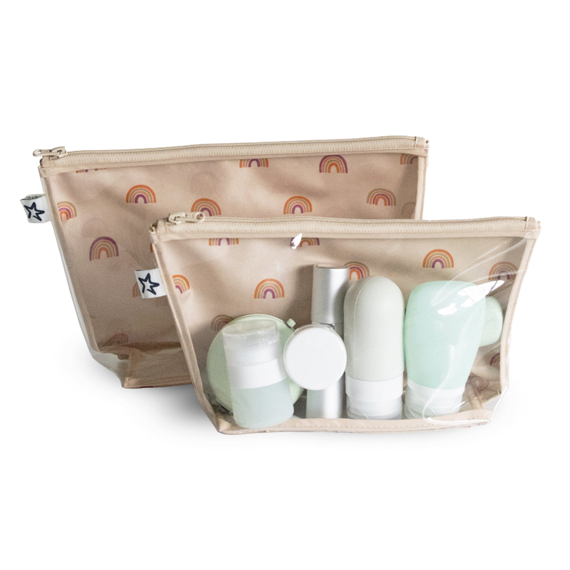 Airline Compliant Clear Packing Toiletry Travel Bags - 2PK Sets