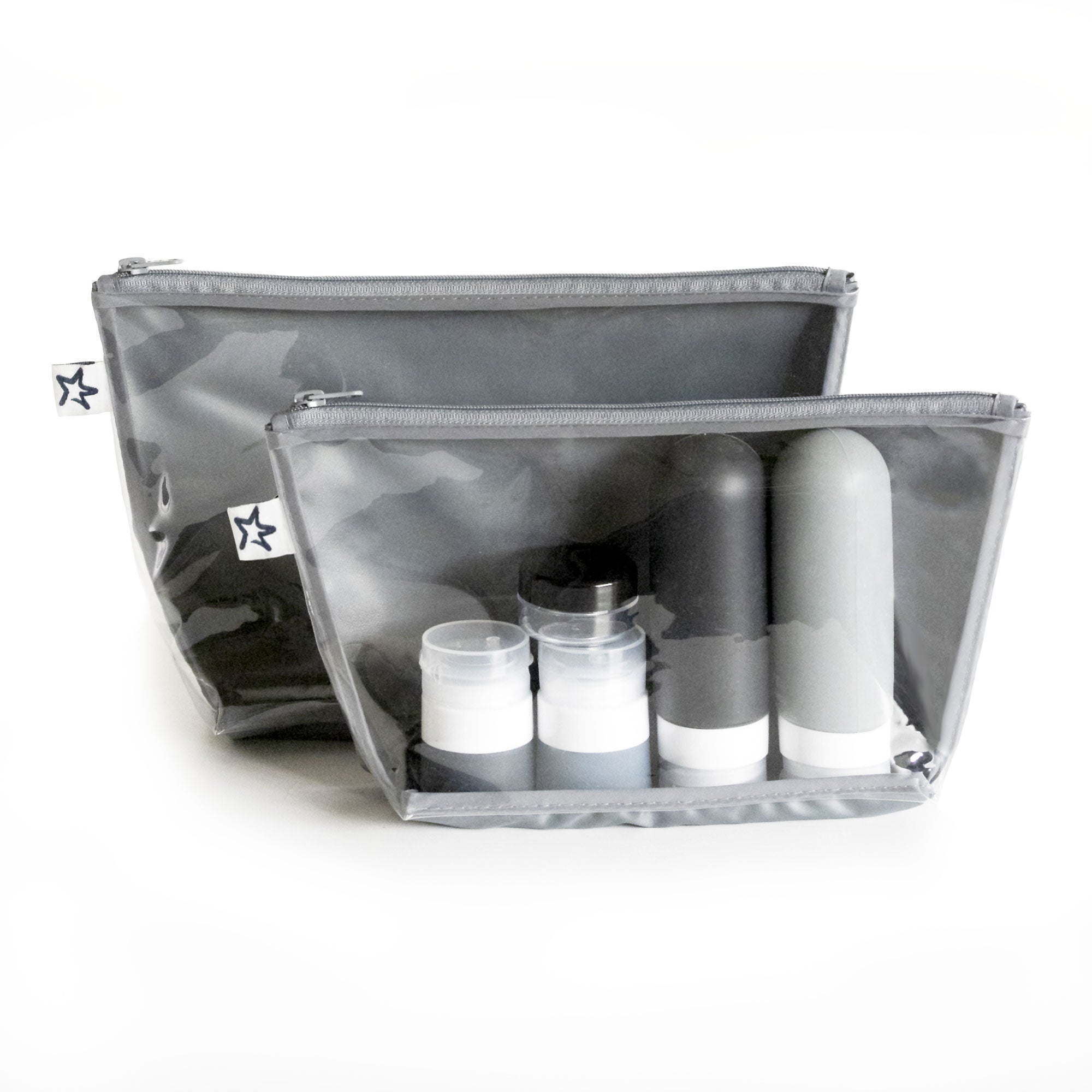 Airline Compliant Clear Packing Toiletry Travel Bags - 2PK Sets