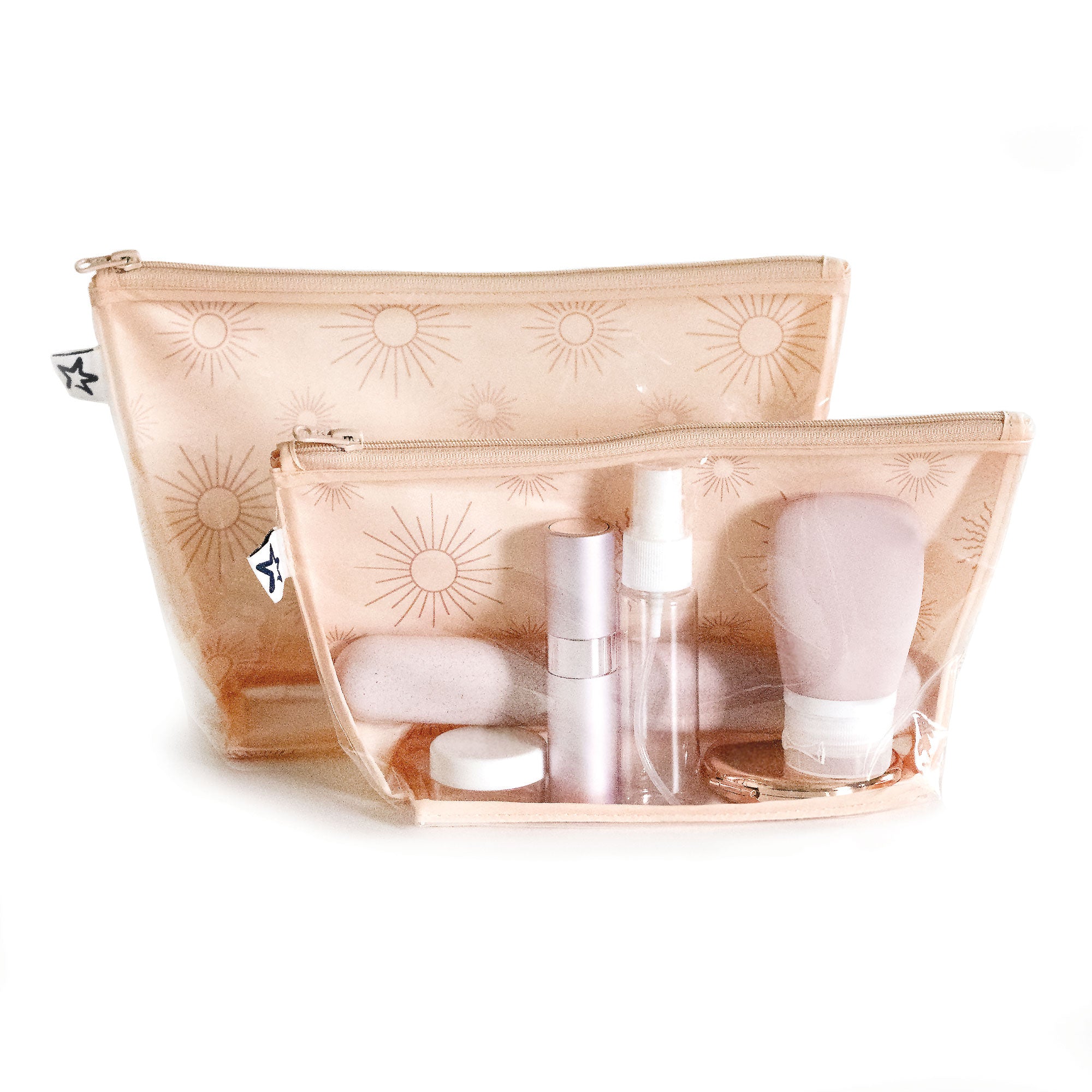 Airline Compliant Clear Packing Toiletry Travel Bags - 2PK Sets