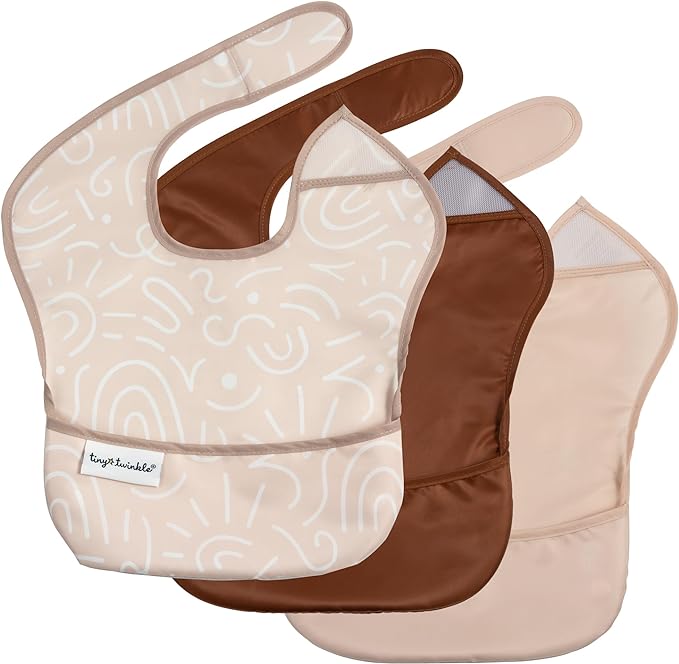 Mess-Proof Easy Waterproof Food Bibs Multi-Pack Sets | Baby & Toddler- PFAS, PVC, BPA, Phthalate Free