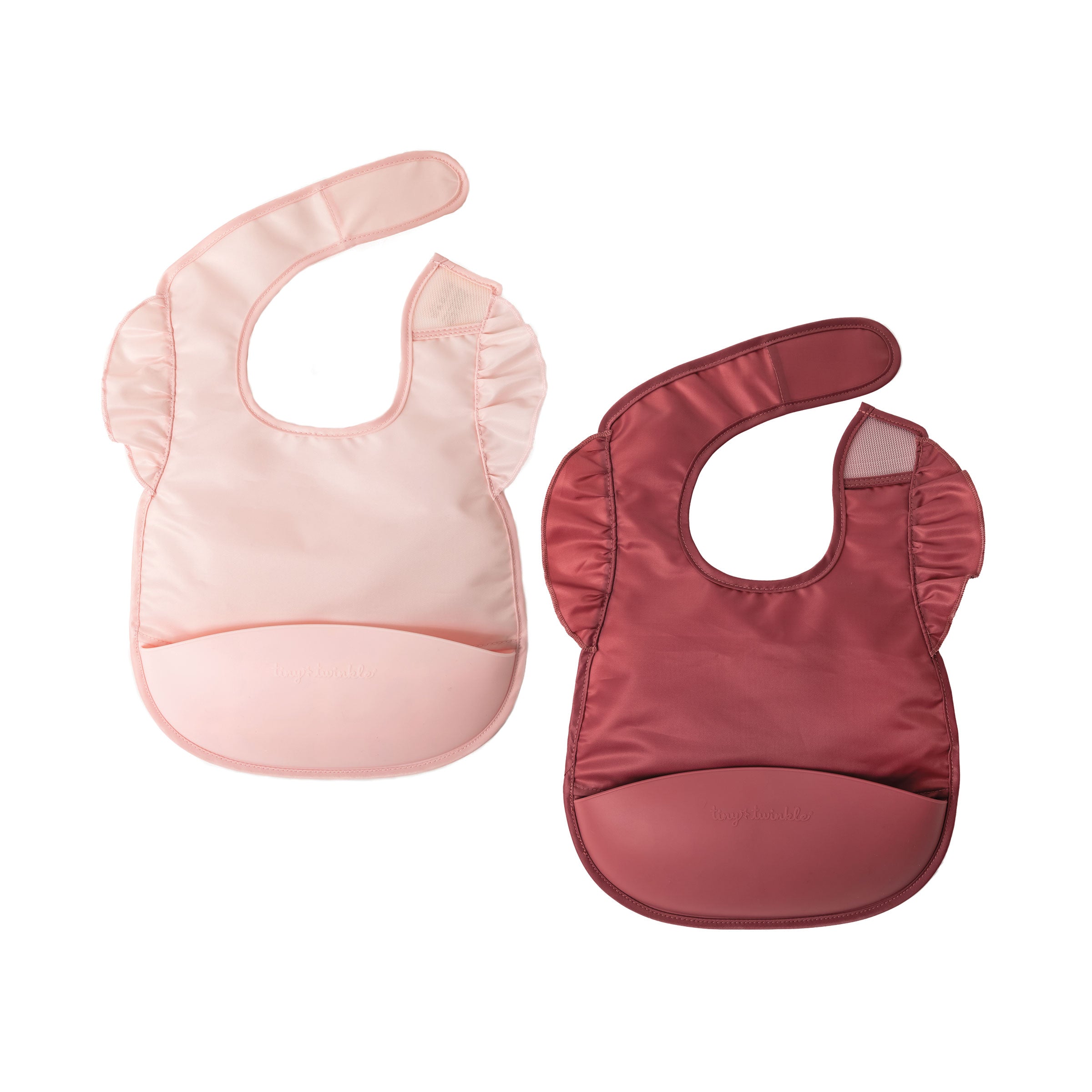 Mess-proof Silicone Pocket Bibs - 2 Pack Sets for Babies