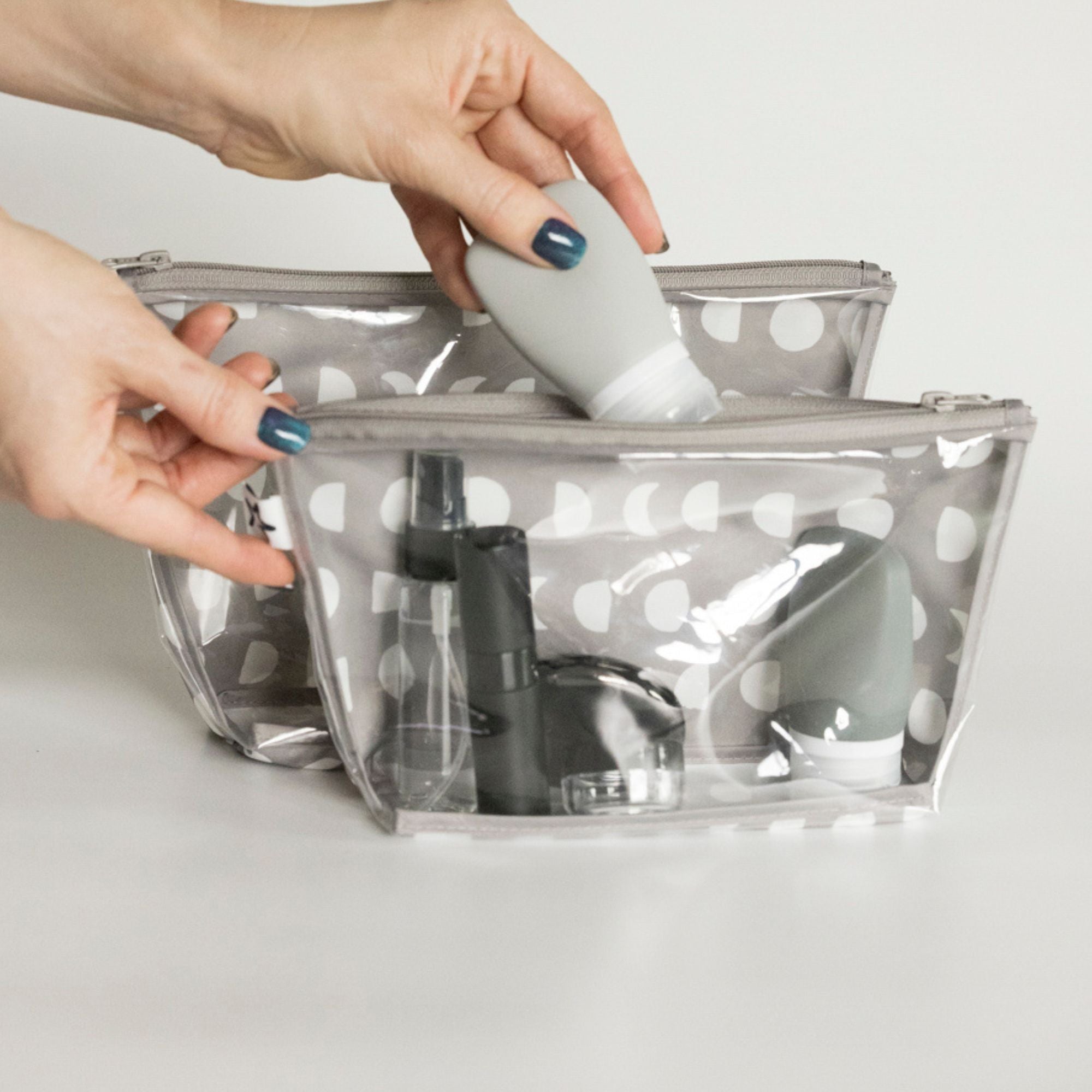 Airline Compliant Clear Packing Toiletry Travel Bags - 2PK Sets