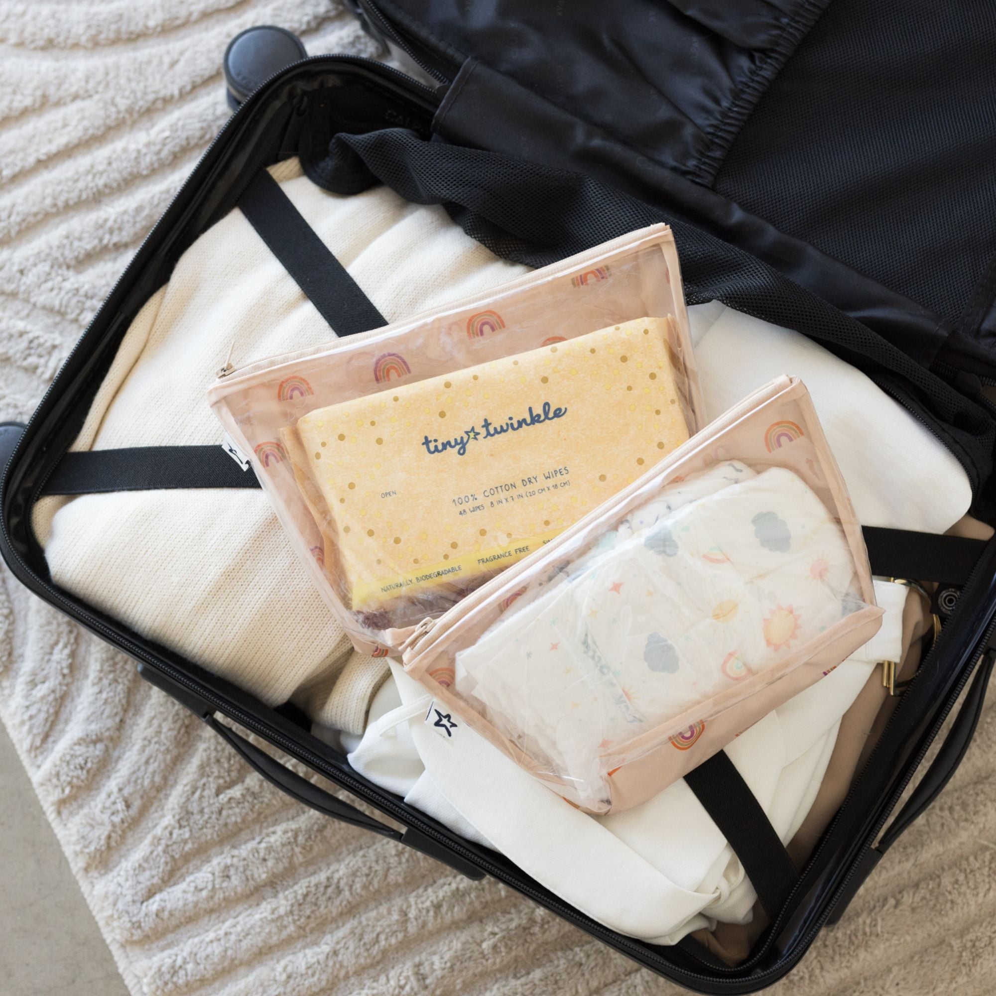 Airline Compliant Clear Packing Toiletry Travel Bags - 2PK Sets