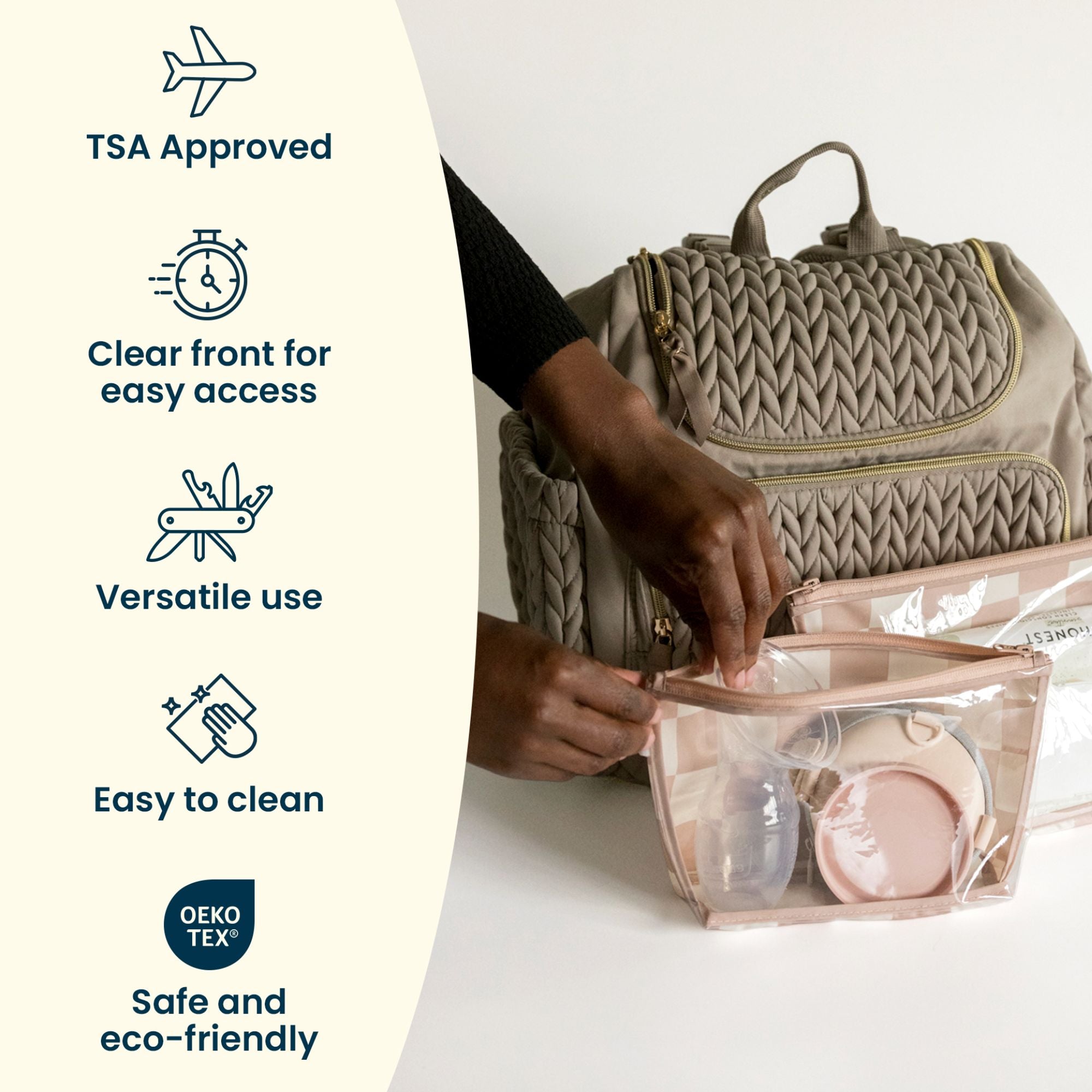 Airline Compliant Clear Packing Toiletry Travel Bags - 2PK Sets