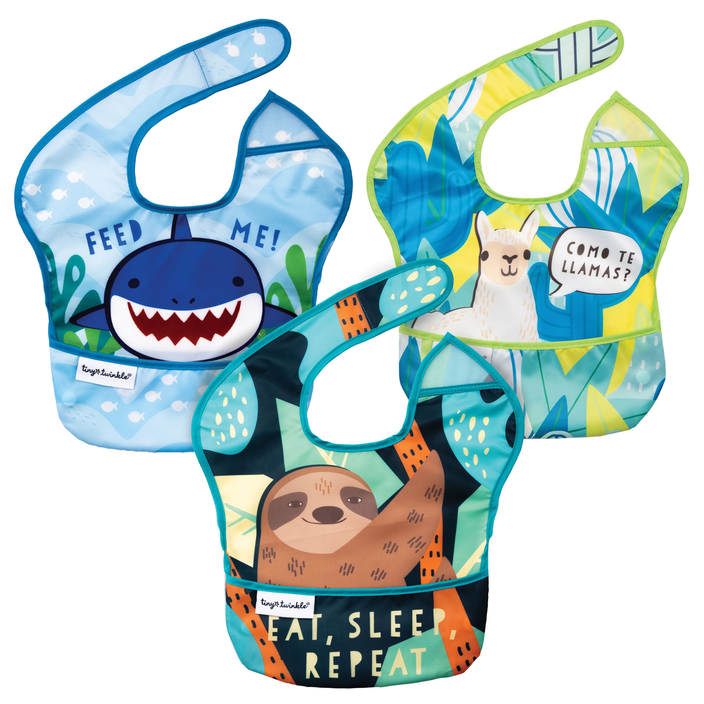 Mess-Proof Easy Waterproof Food Bibs Multi-Pack Sets | Baby & Toddler- PFAS, PVC, BPA, Phthalate Free