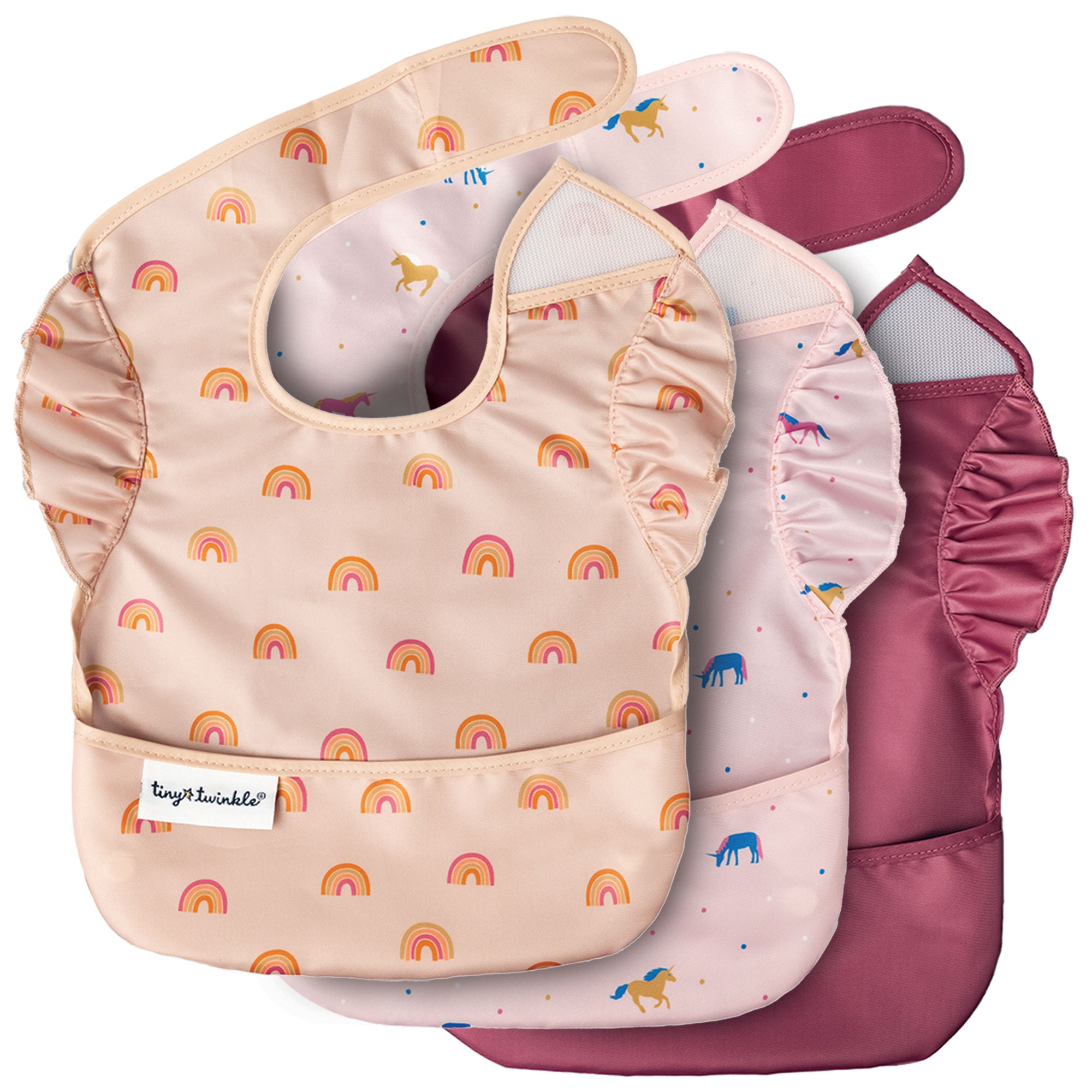 Mess-Proof Easy Waterproof Food Bibs Multi-Pack Sets | Baby & Toddler- PFAS, PVC, BPA, Phthalate Free