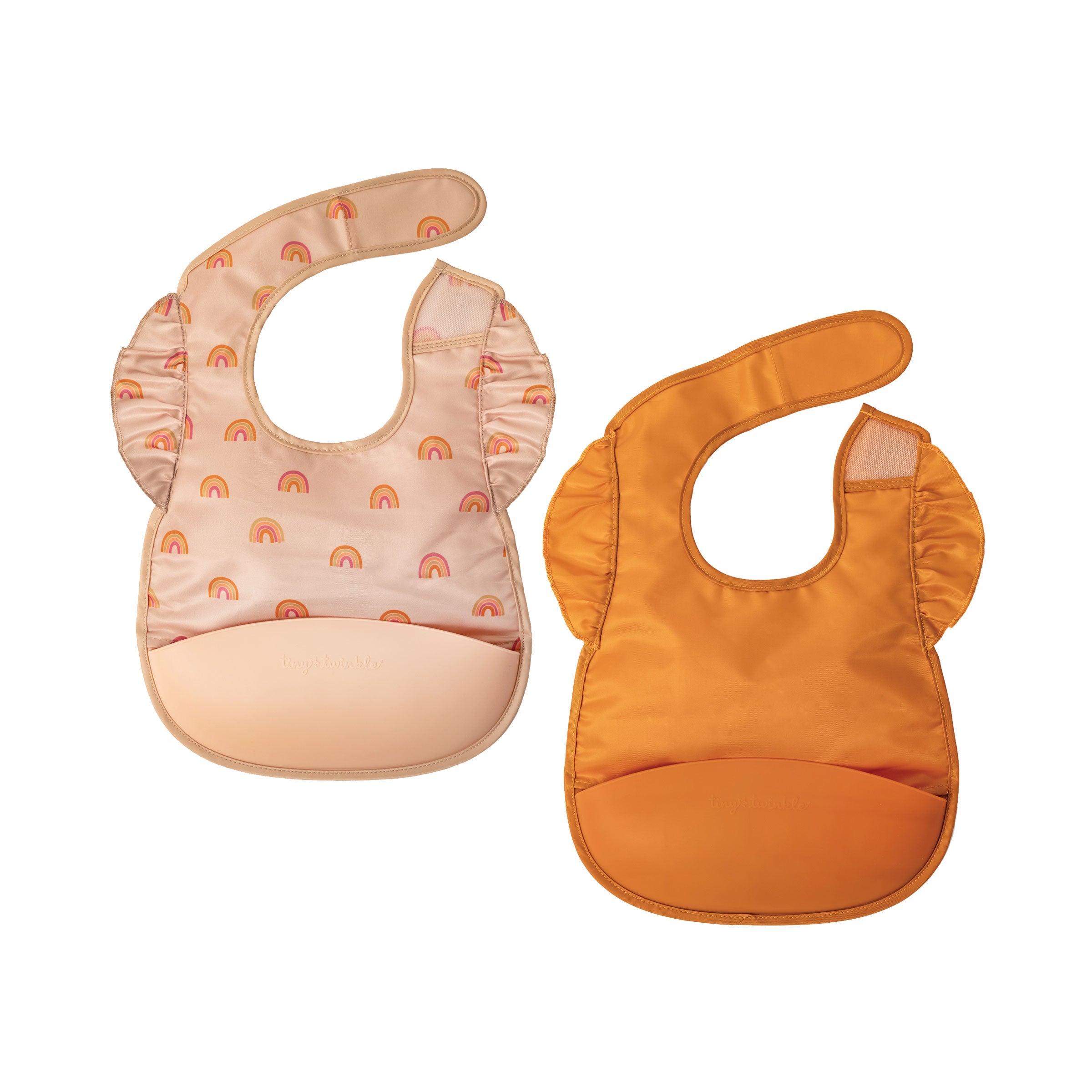 Mess-proof Silicone Pocket Bibs - 2 Pack Sets for Babies