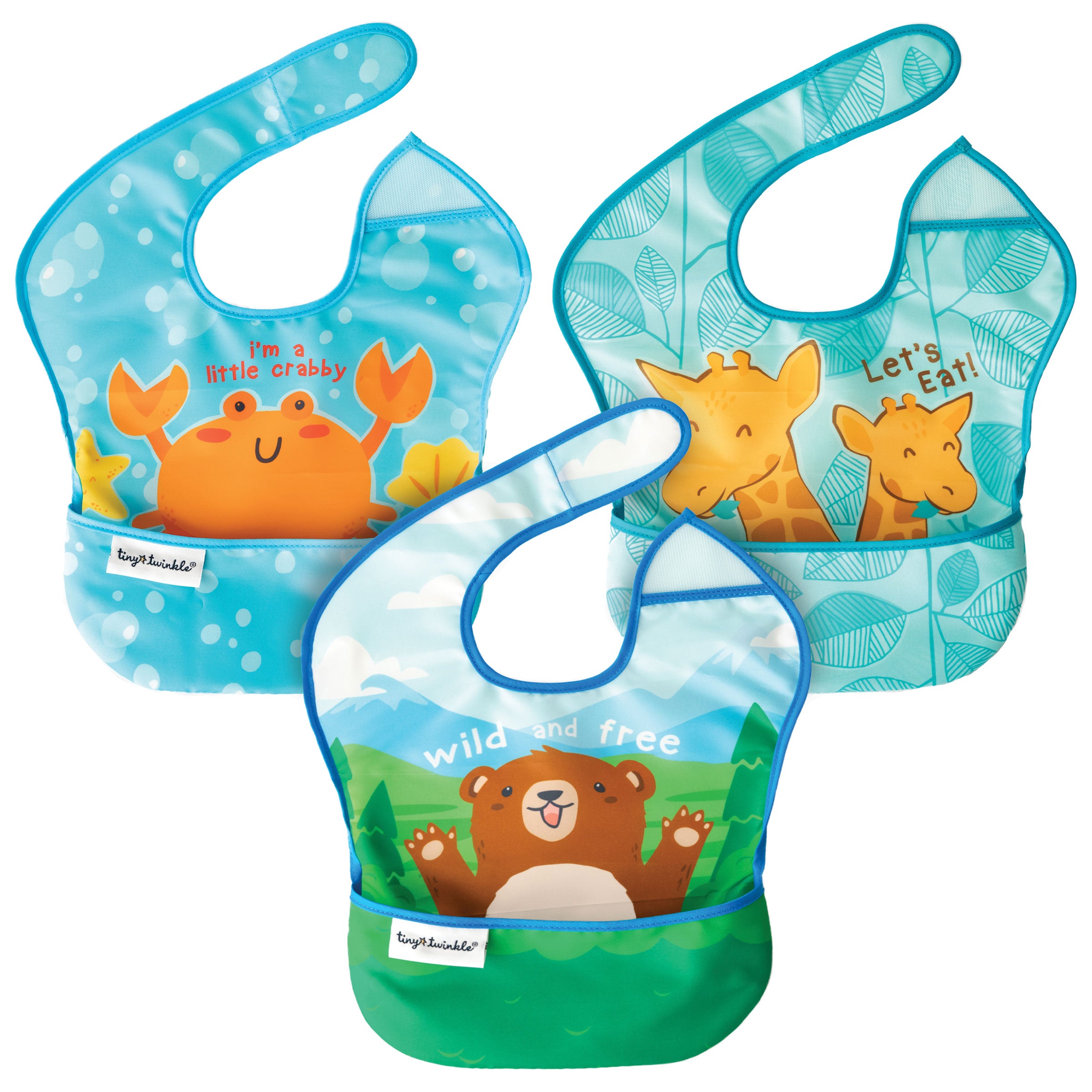 Mess-Proof Easy Waterproof Food Bibs Multi-Pack Sets | Baby & Toddler- PFAS, PVC, BPA, Phthalate Free