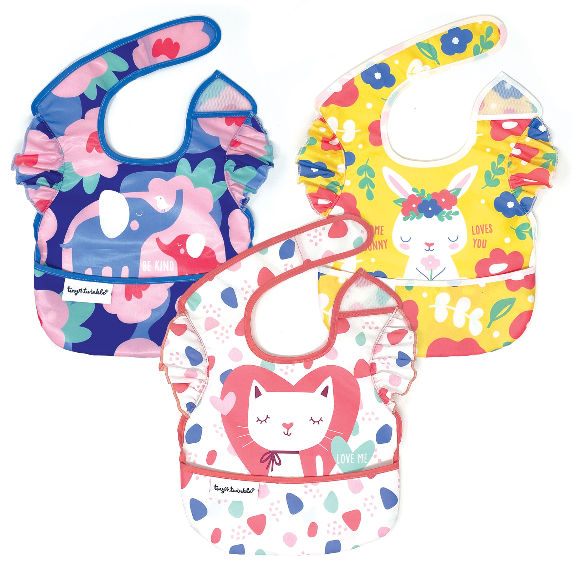 Mess-Proof Easy Waterproof Food Bibs Multi-Pack Sets | Baby & Toddler- PFAS, PVC, BPA, Phthalate Free