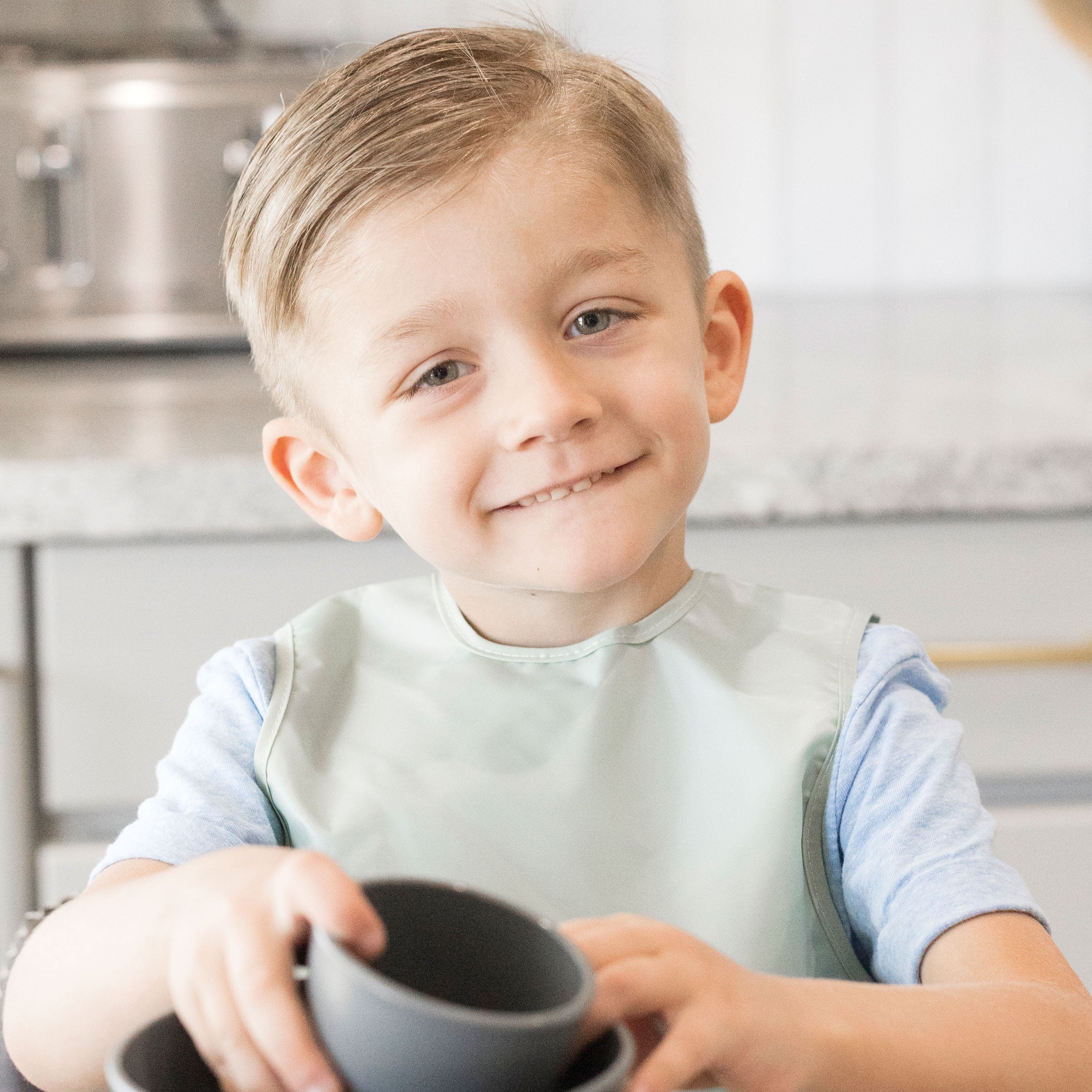 Mess-Proof Apron Waterproof Baby & Toddler Food Bib - PFAS, PVC, BPA, Phthalate Free