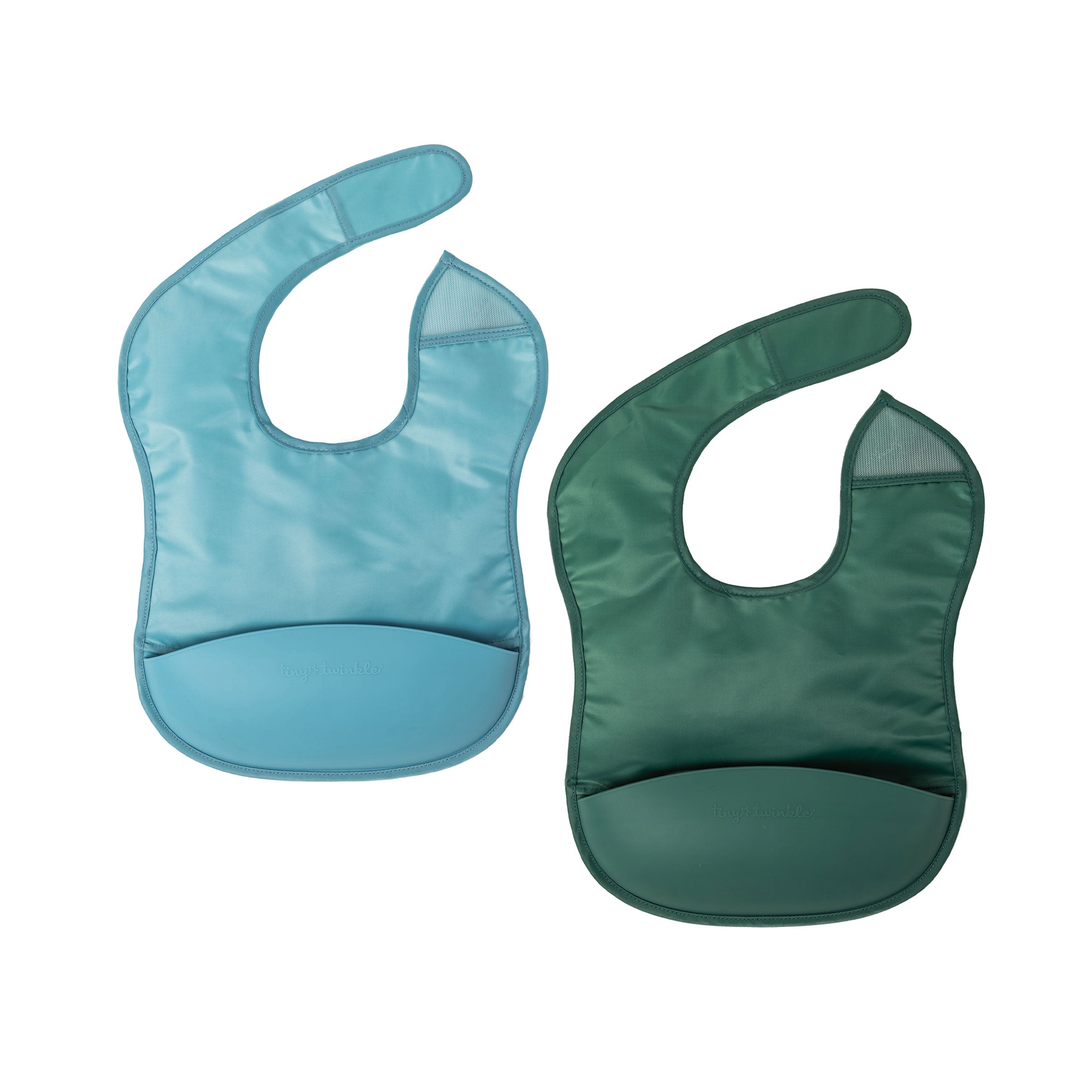 Mess-proof Silicone Pocket Bibs - 2 Pack Sets for Babies