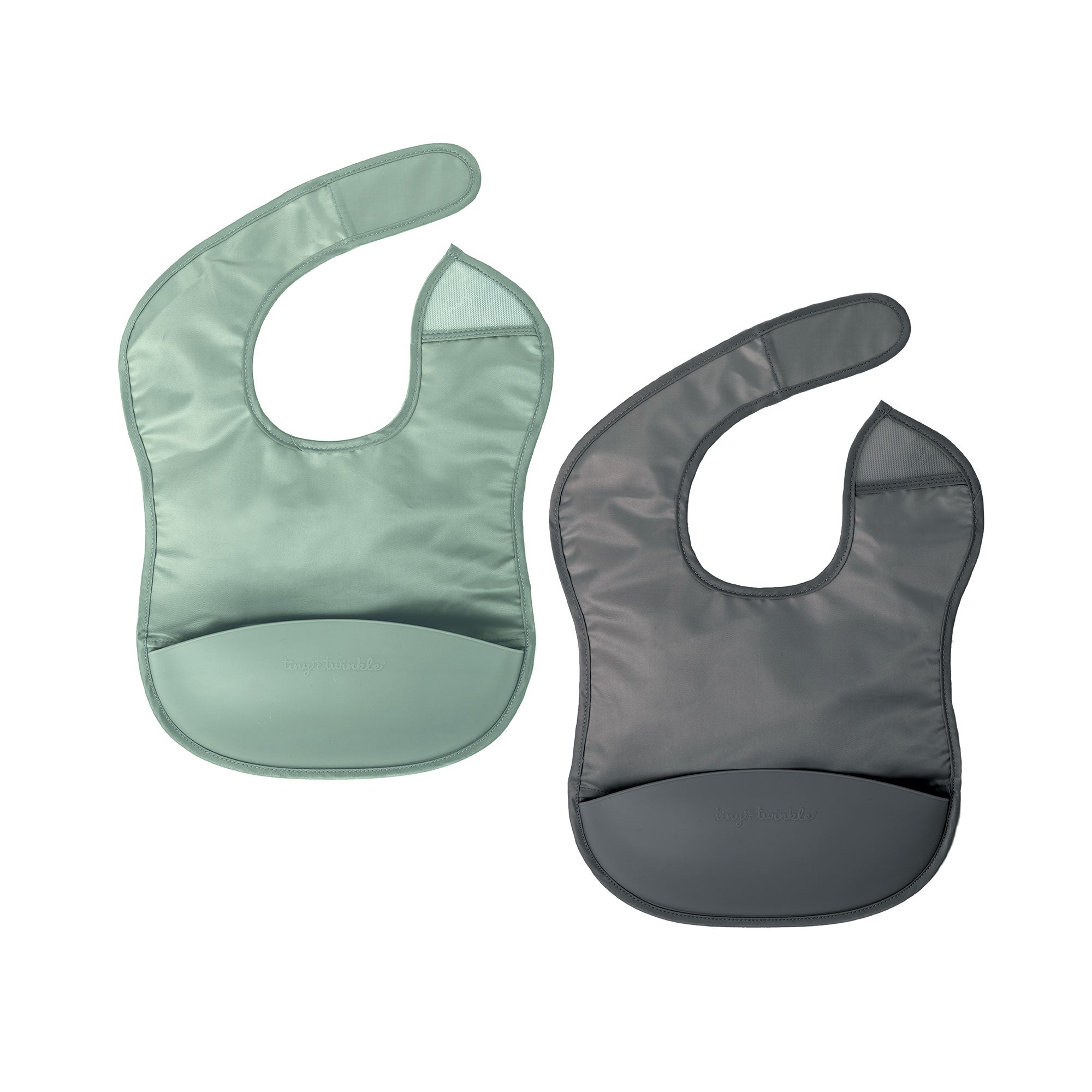 Mess-proof Silicone Pocket Bibs - 2 Pack