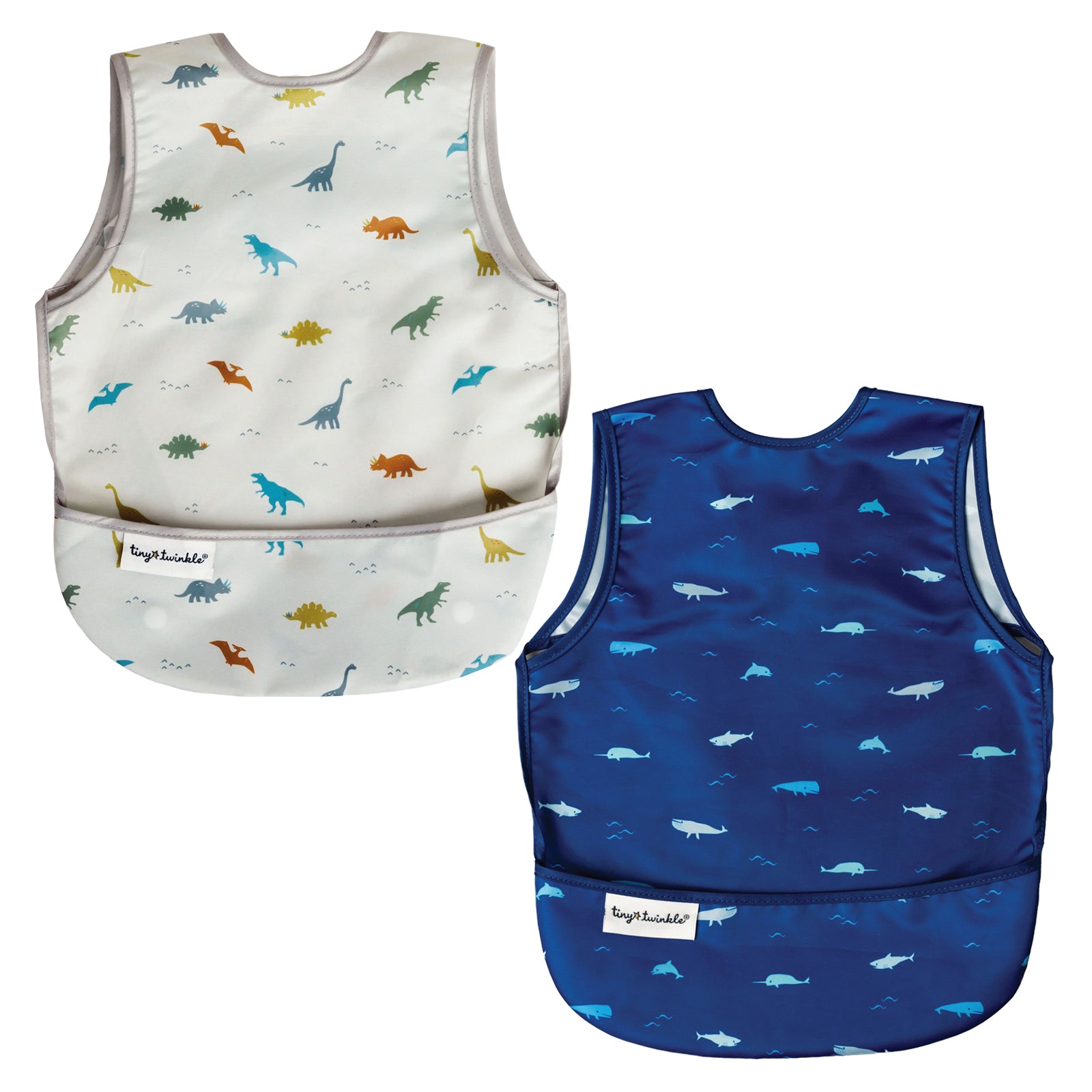 Mess-proof Apron Bibs - 2 Pack Sets for Babies and Toddlers