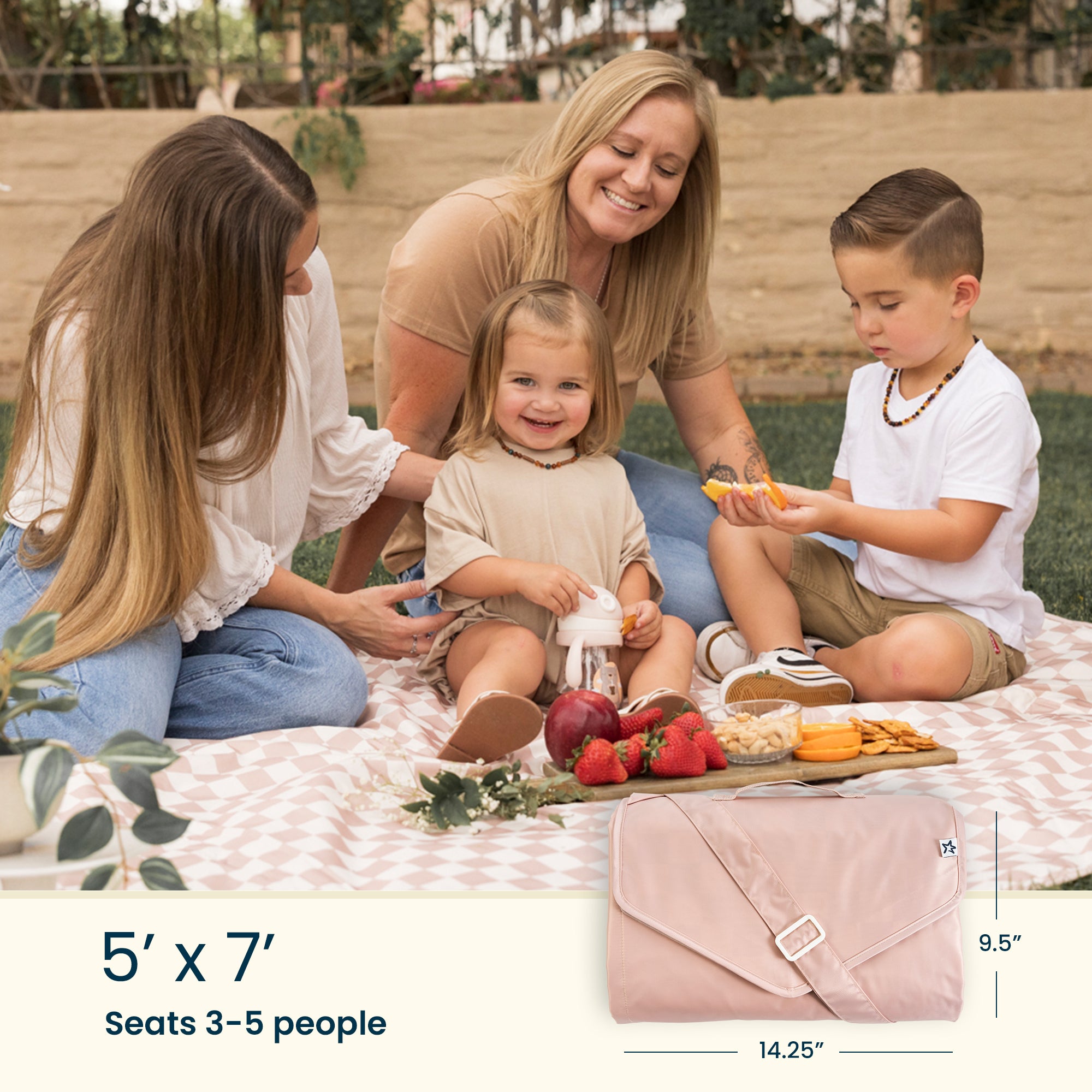 Waterproof Outdoor Blanket 5'x7'- Portable, Foldable, Durable, Easy to Clean, Ideal for Camping, Picnics, Beach, and Travel