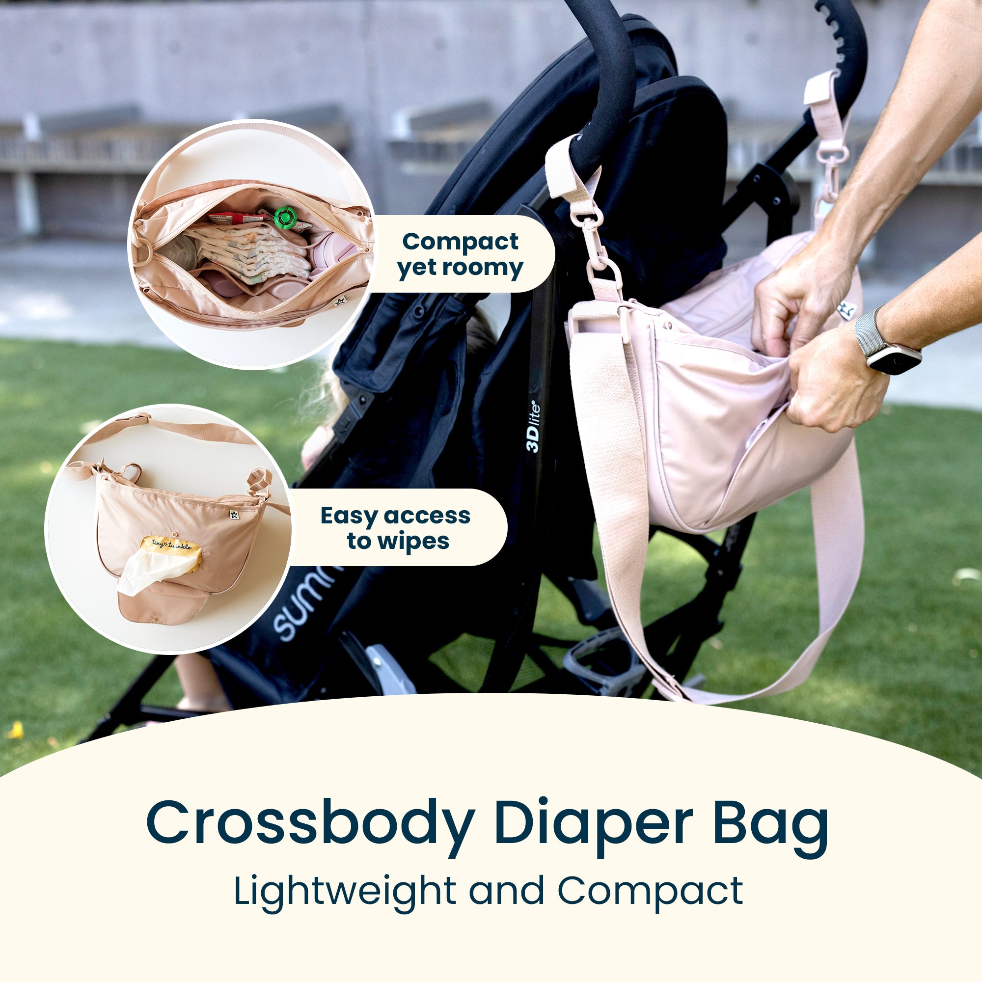 Crossbody Diaper Bag with Portable Changing Pad