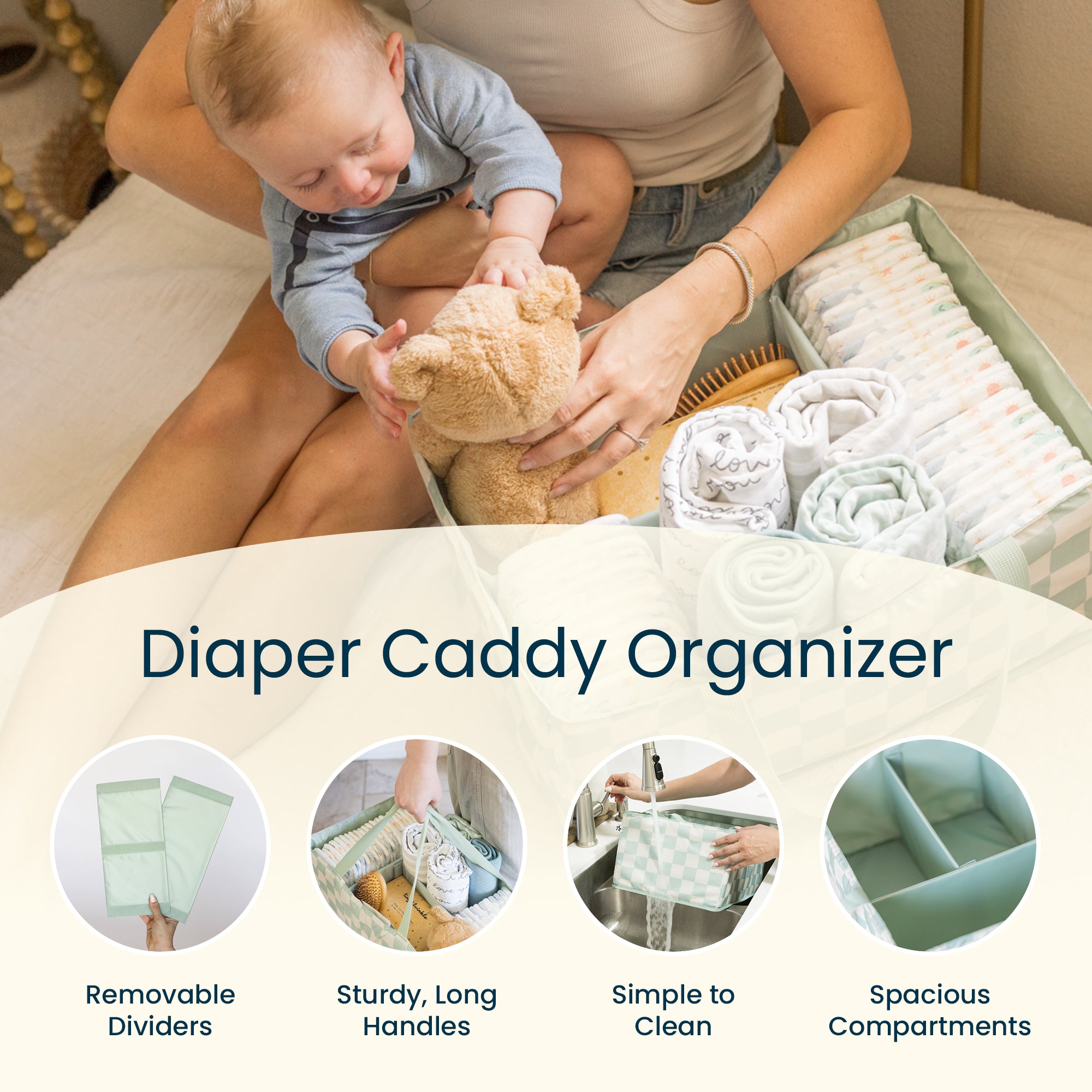 Diaper Caddy Organizer | Foldable, Portable & Waterproof