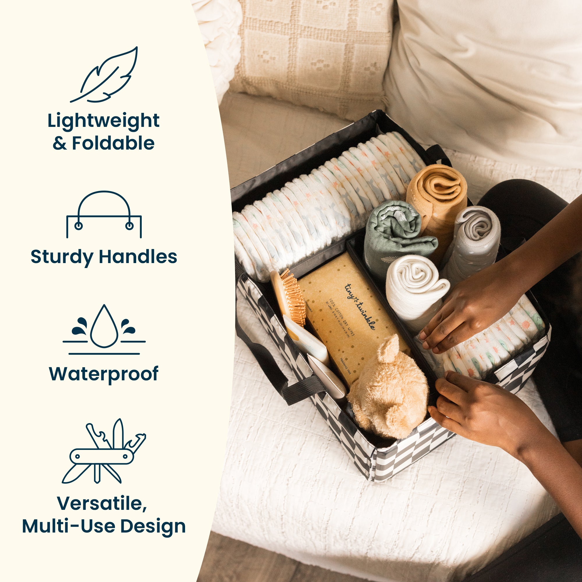 Diaper Caddy Organizer | Foldable, Portable & Waterproof