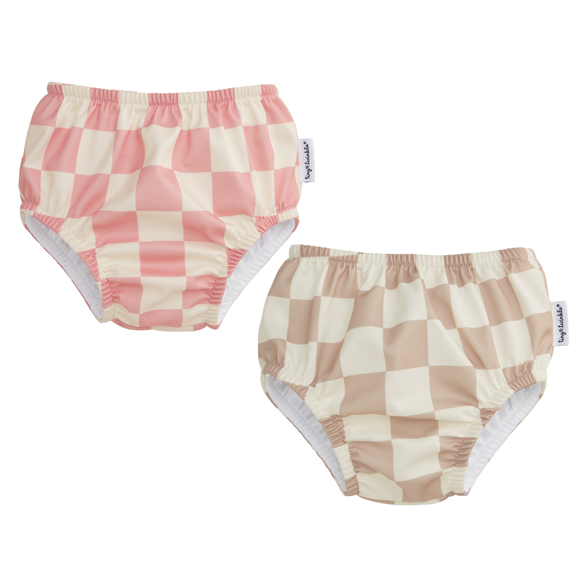 Pink & Beige Checkers Swim Diaper