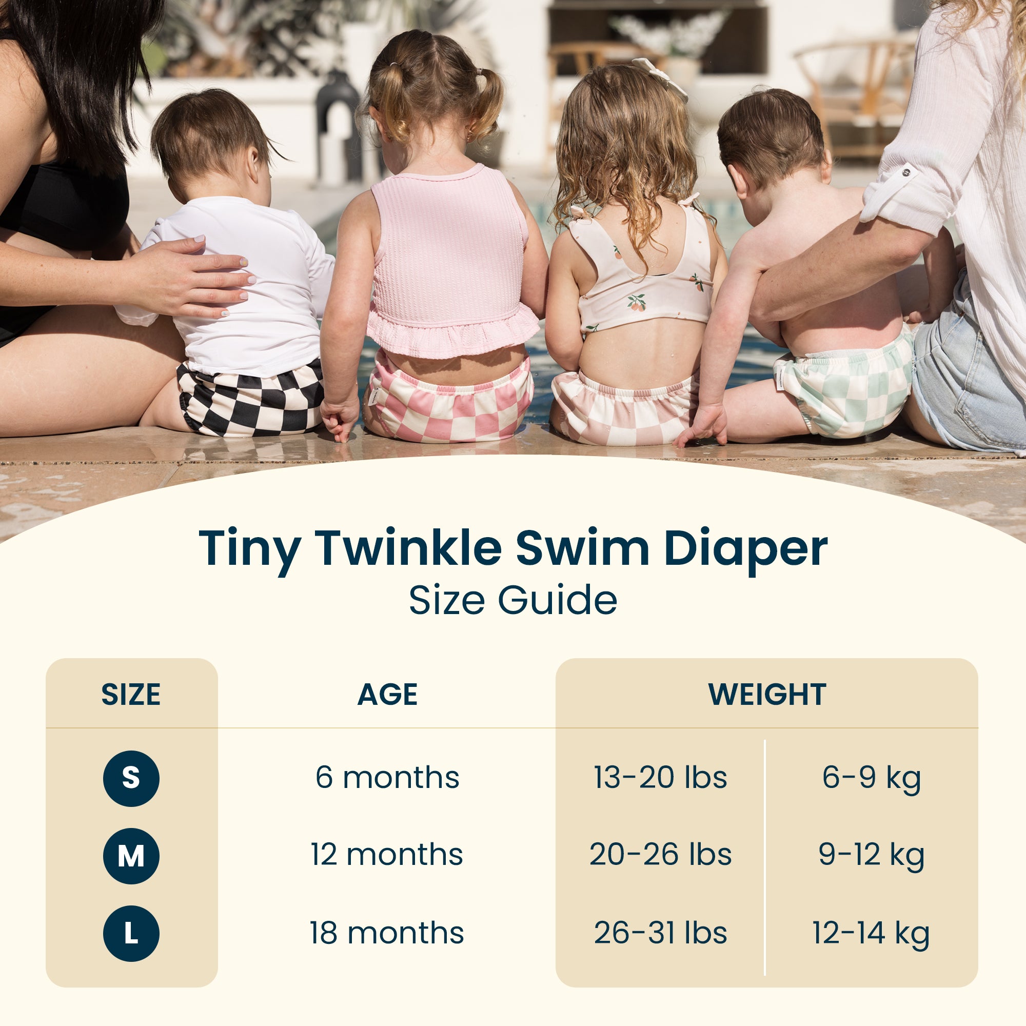 Tiny Twinkle Swim Diaper Size Guide