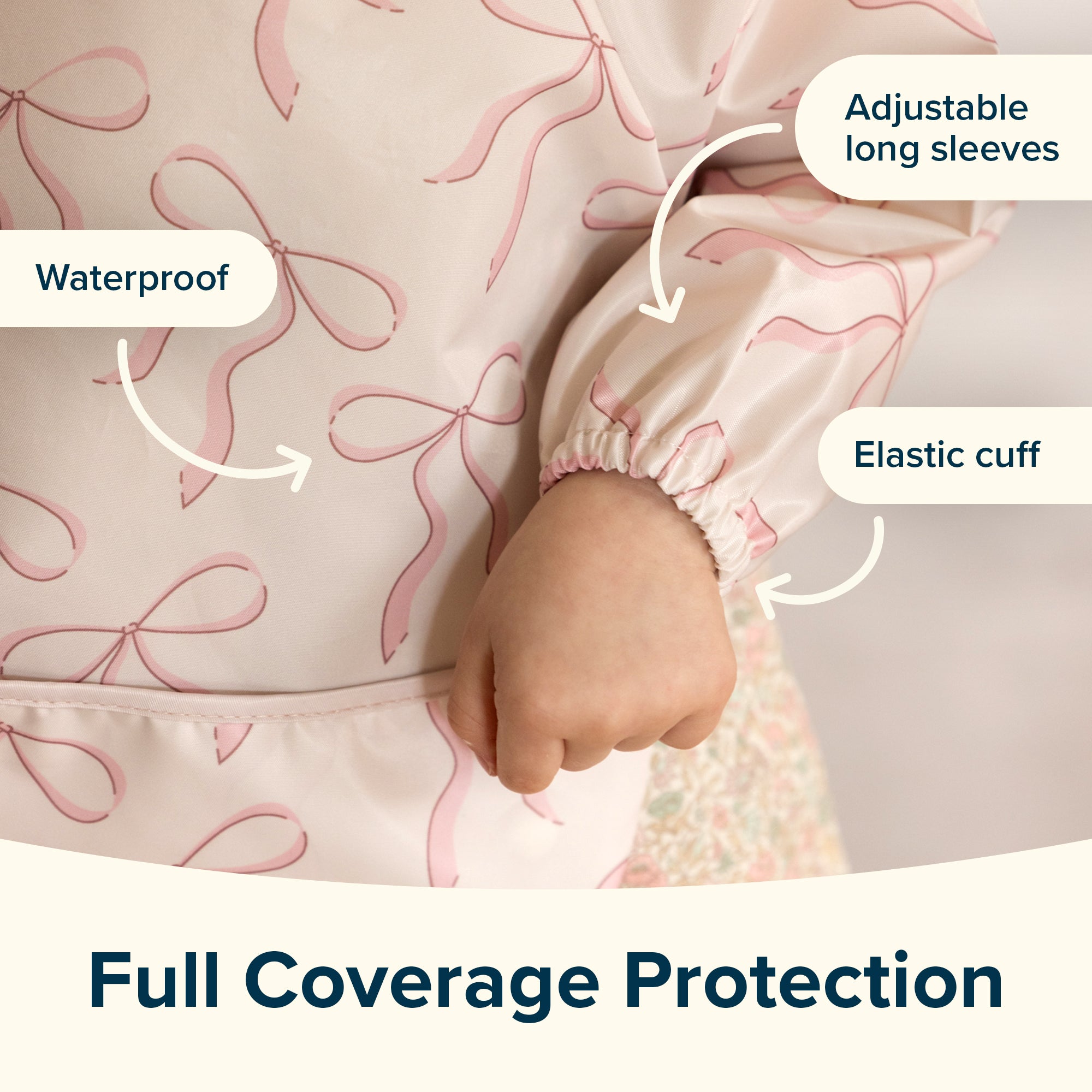 Mess-Proof Full Sleeve Bibs - 2 Pack Sets for Babies and Toddlers