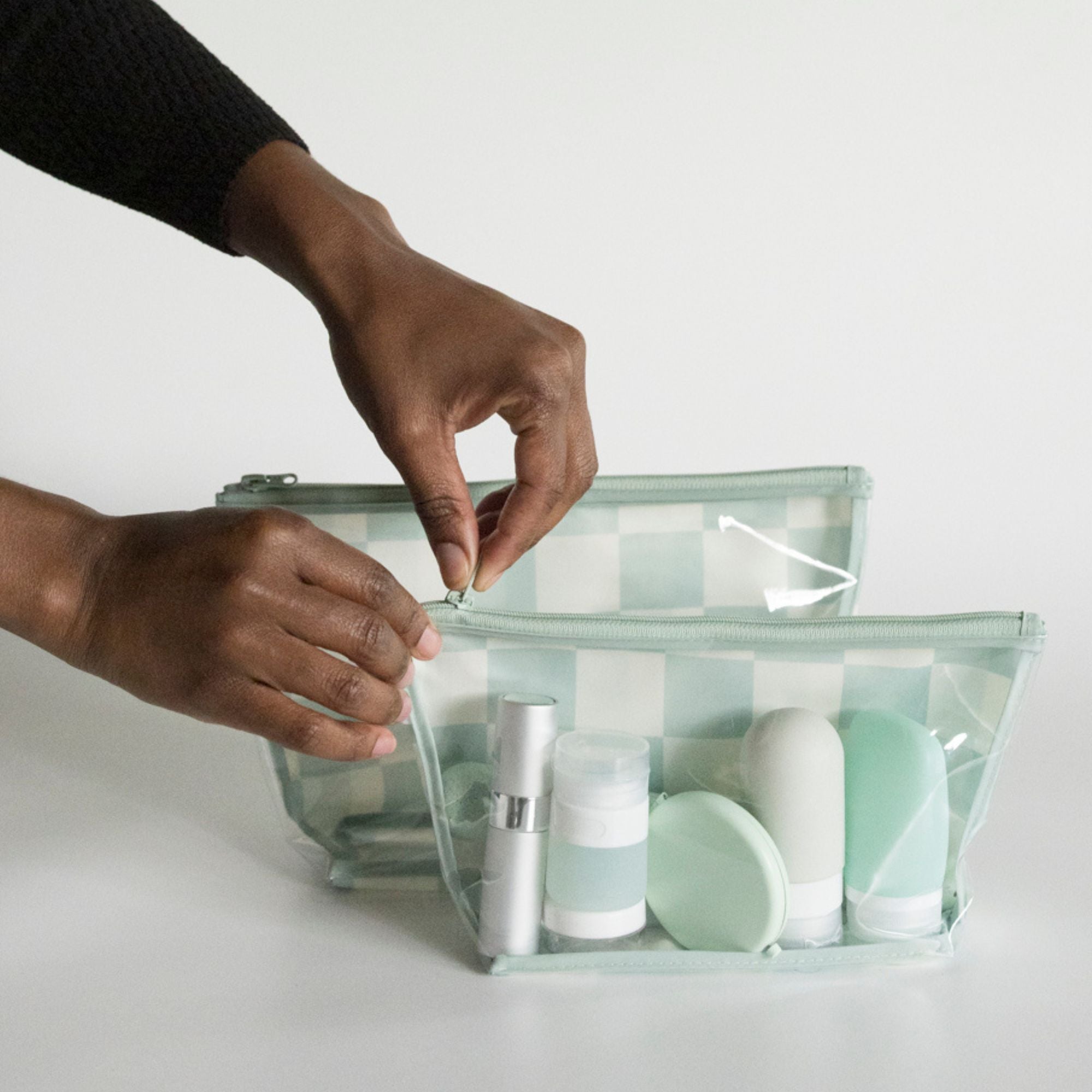 Airline Compliant Clear Packing Toiletry Travel Bags - 2PK Sets