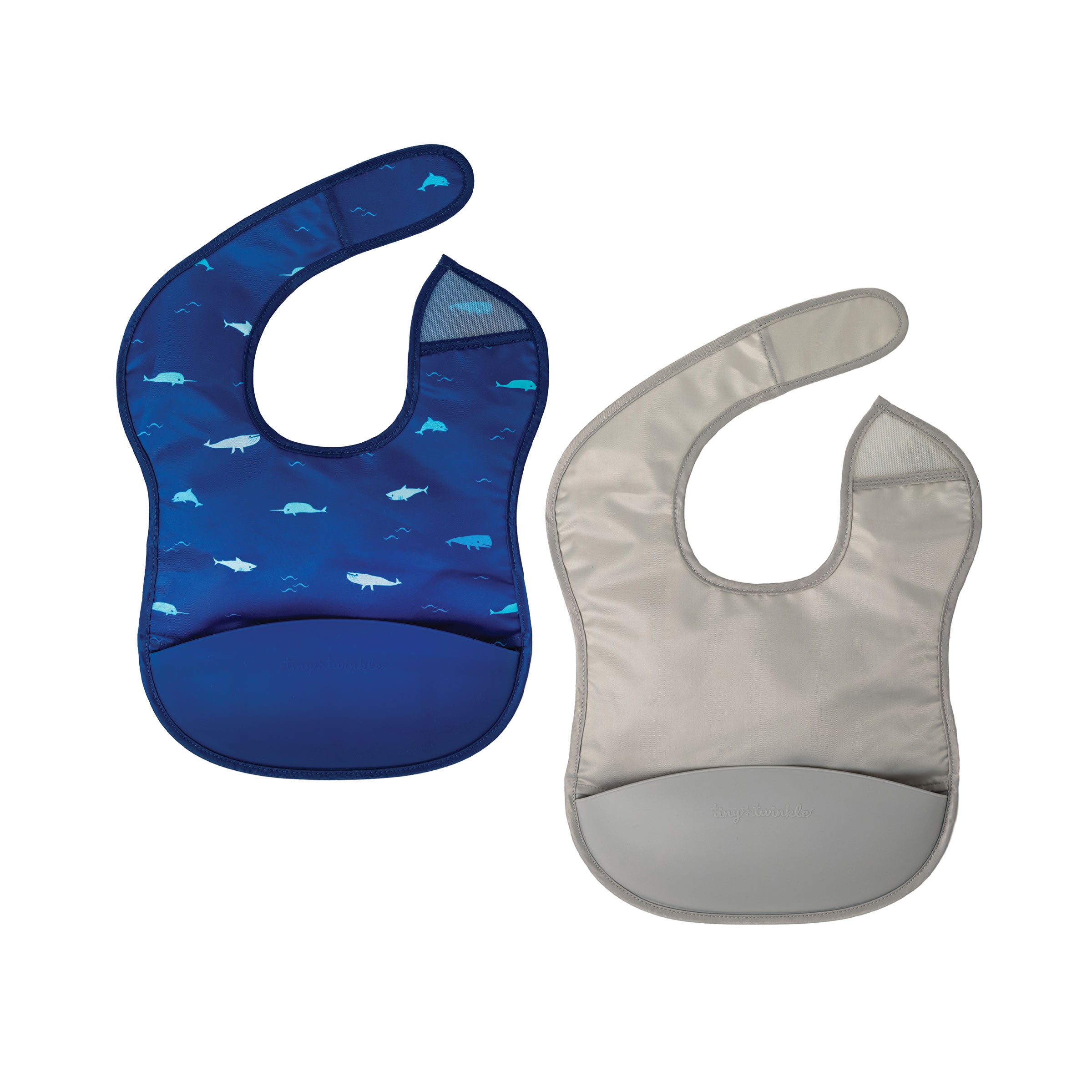 Mess-proof Silicone Pocket Bibs - 2 Pack
